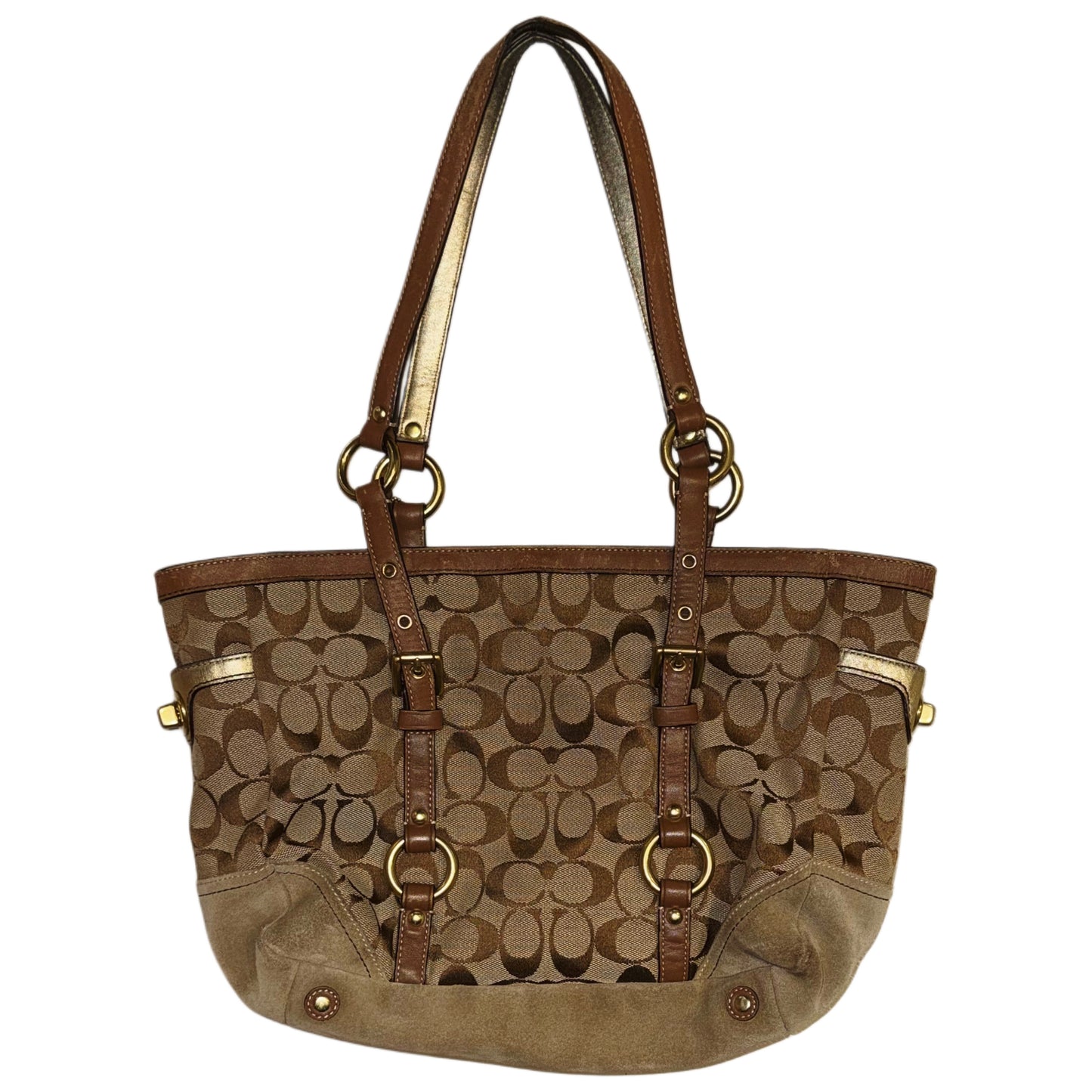 Coach brown suede shoulder bag