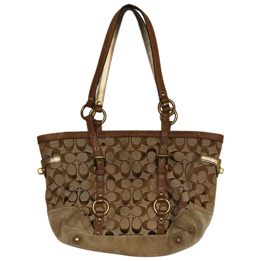 Coach brown suede shoulder bag