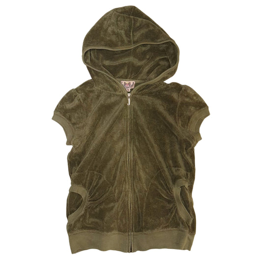 Juicy Couture green velvet hooded zip top