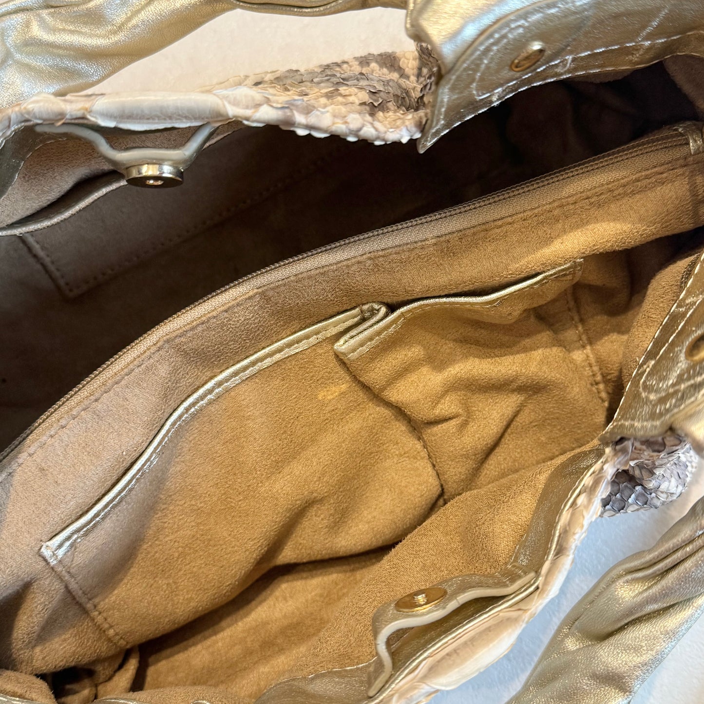 Snakeskin golden shoulder bag/ crossbody bag