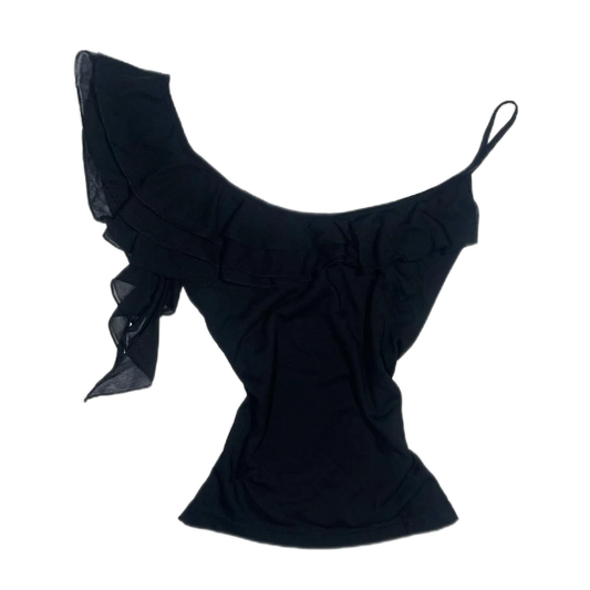 Black ruffle cami tank