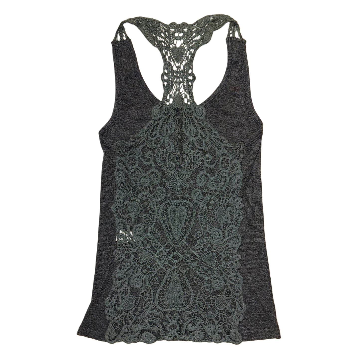 Grey backless lace top