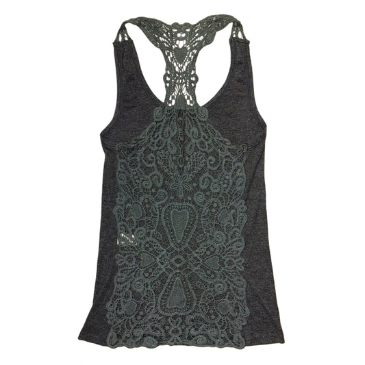 Grey backless lace top