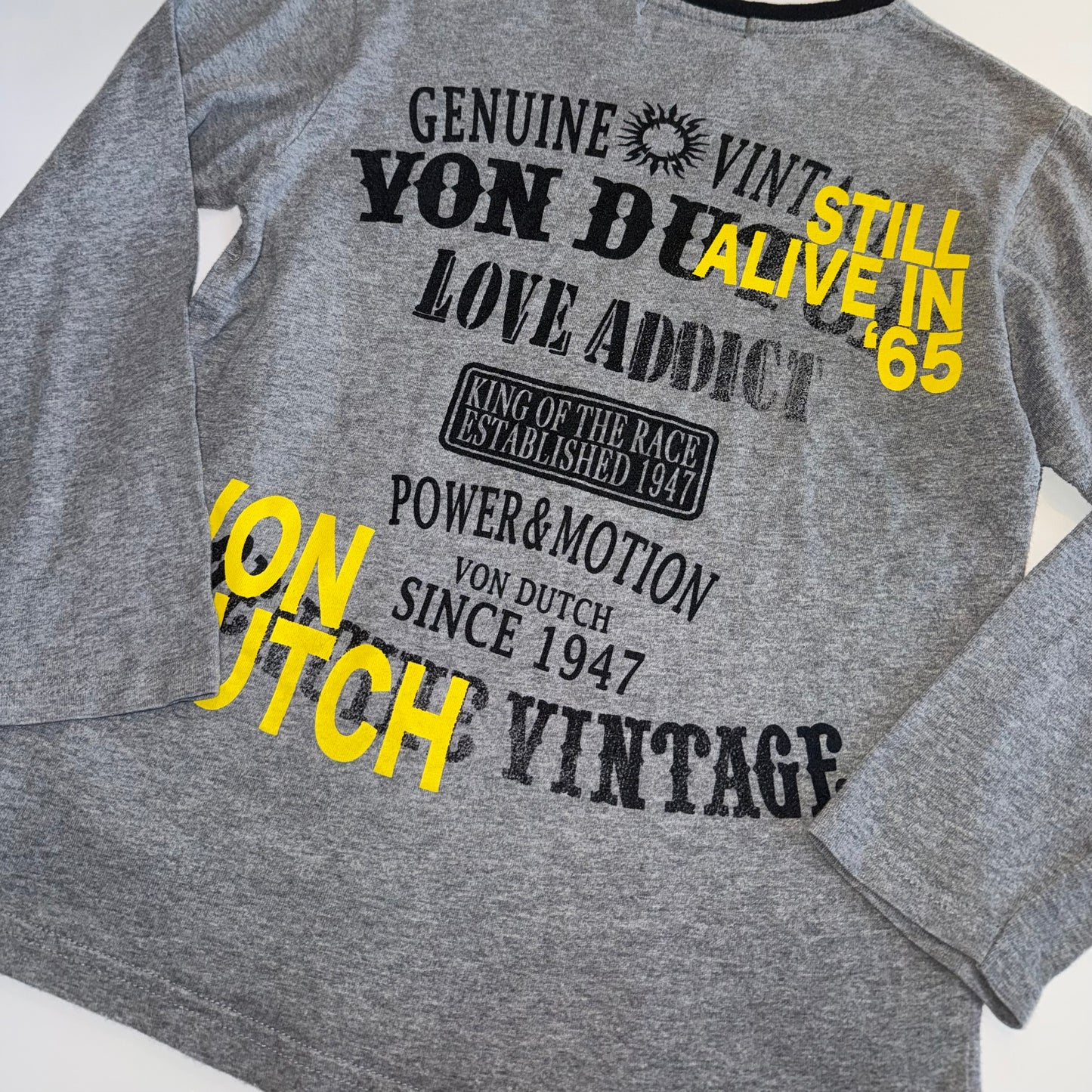 Von Dutch three-quarter sleeve grey top