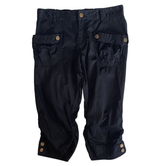 Black cotton capris