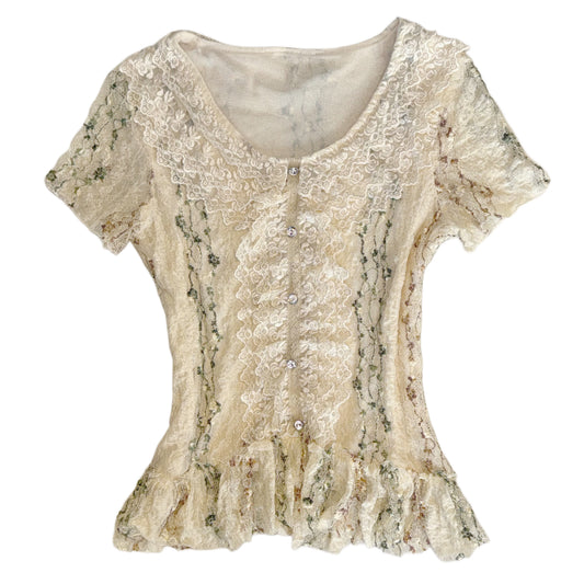 Ivory floral lace top