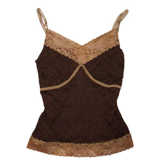 Brown lace tank
