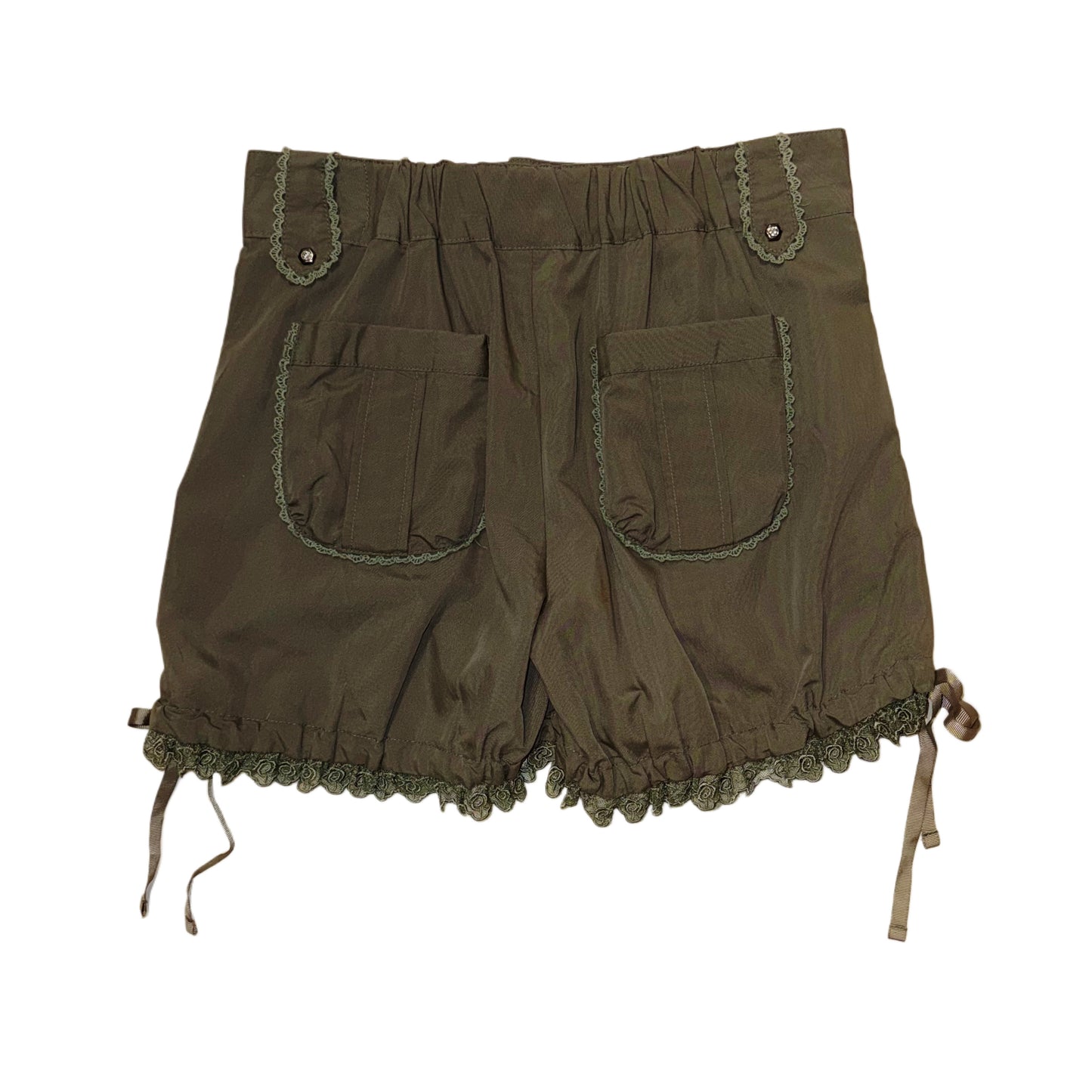 Axes green ribbon lace short