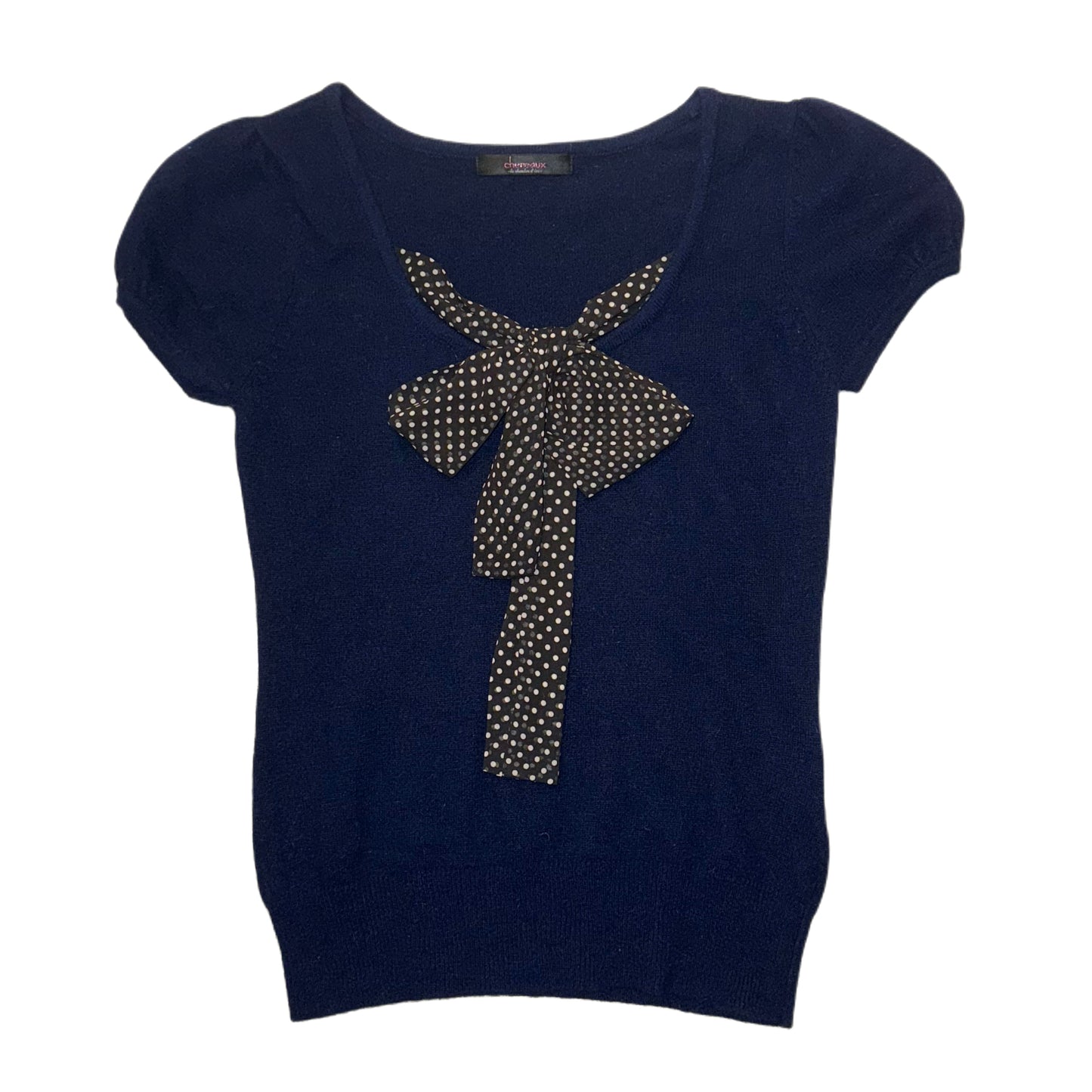 Grey long sleeve with navy polka dot top set