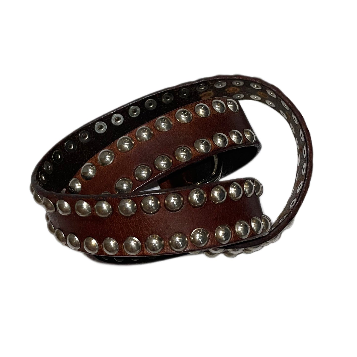 Brown rivets leather belt