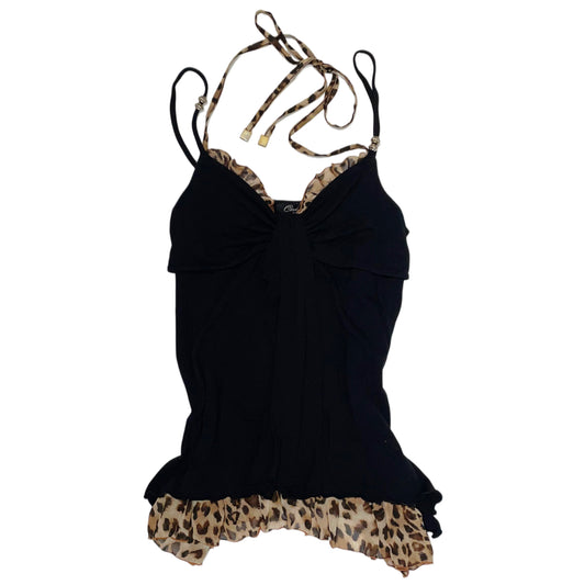 Black leopard layered tank