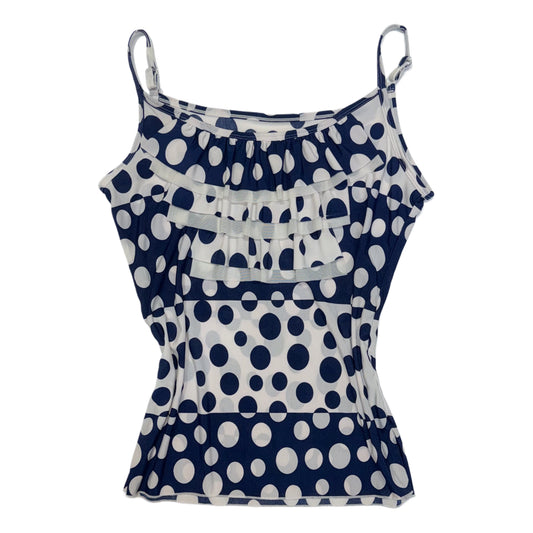 Navy white polka dot tank