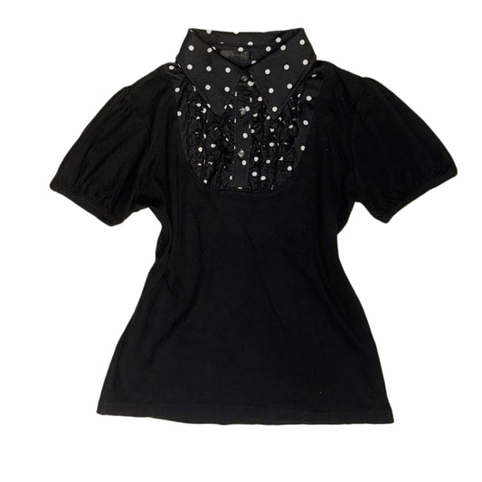 Black polka dot layered shirt