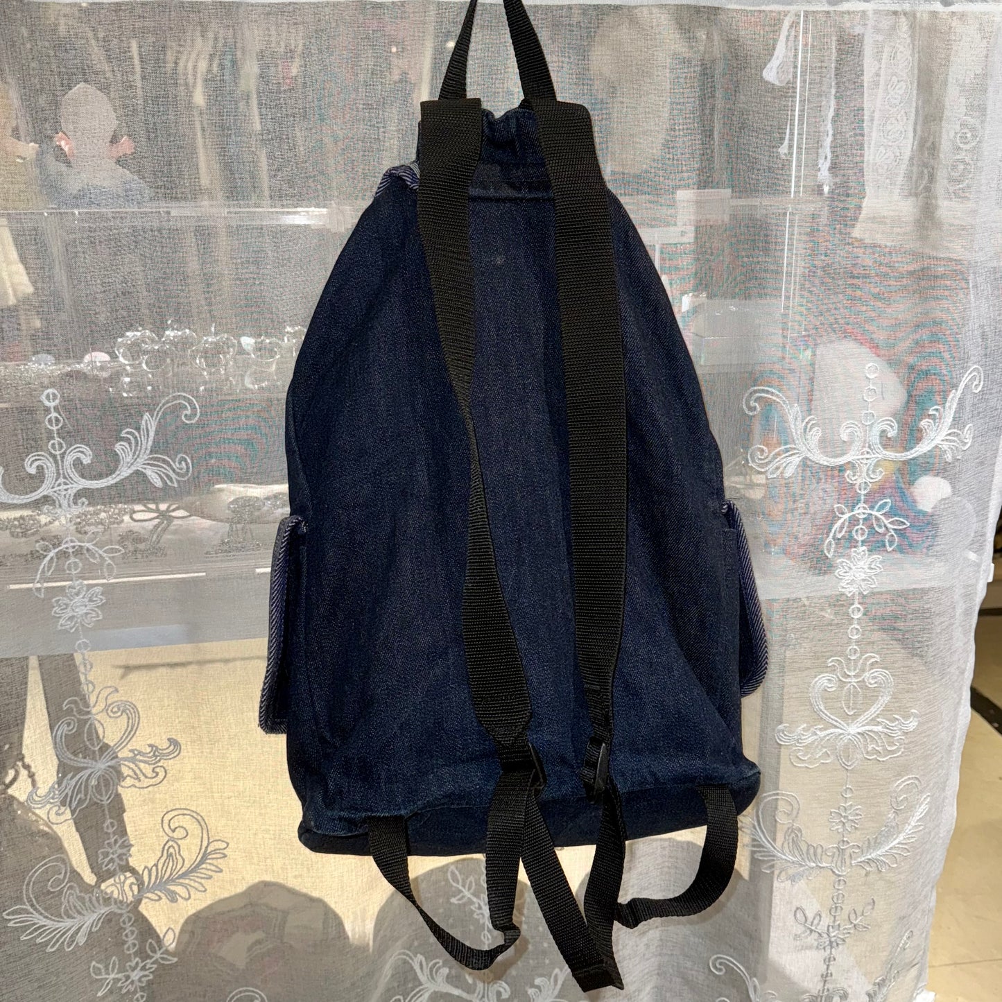 Love heart denim backpack