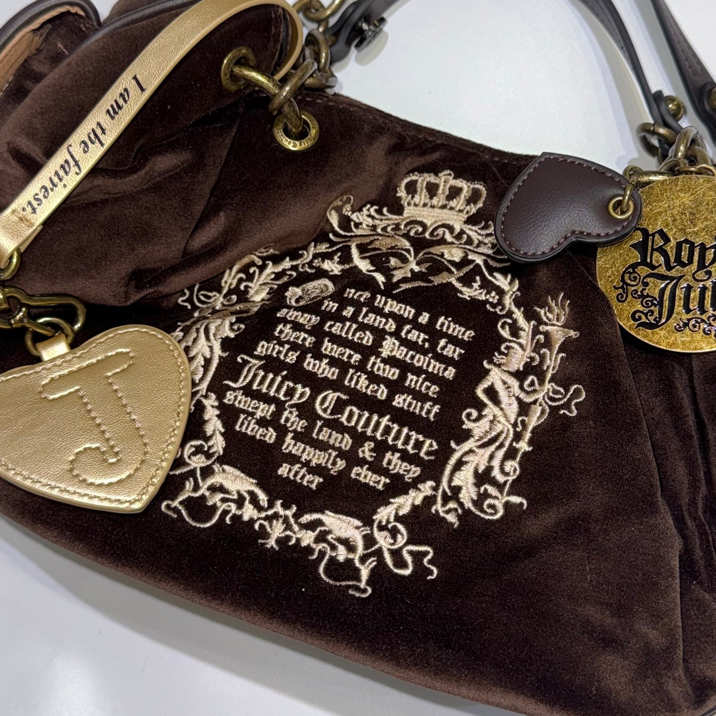 Juicy Couture brown shoulder bag with keychain