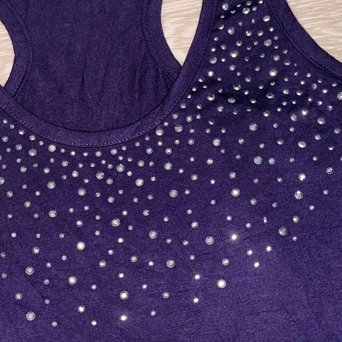Lazy Daisy purple rhinestone tank