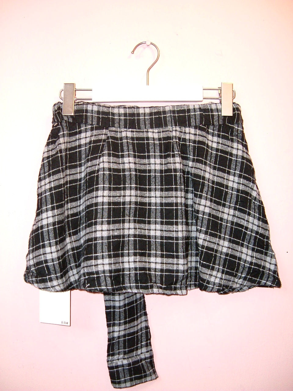 Black And White Plaid Skirt (made out of a shirt)