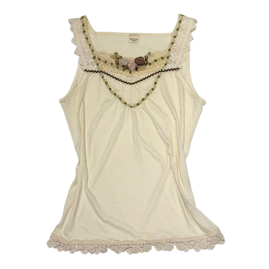 Axes ivory lace rose top