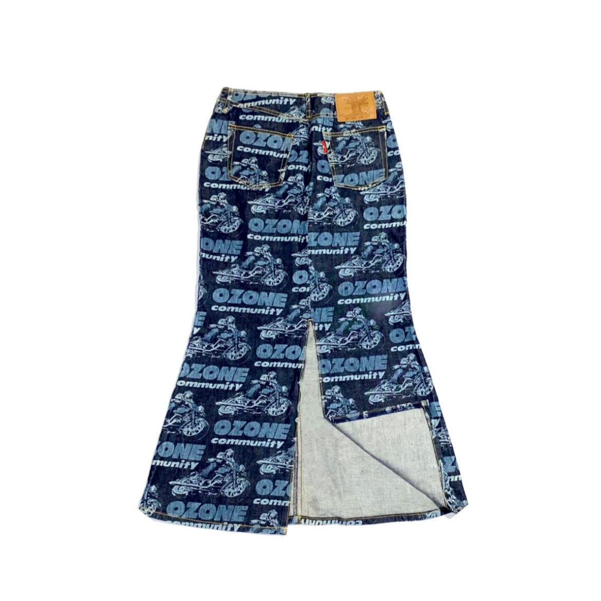 80s ozone community denim mermaid skirt