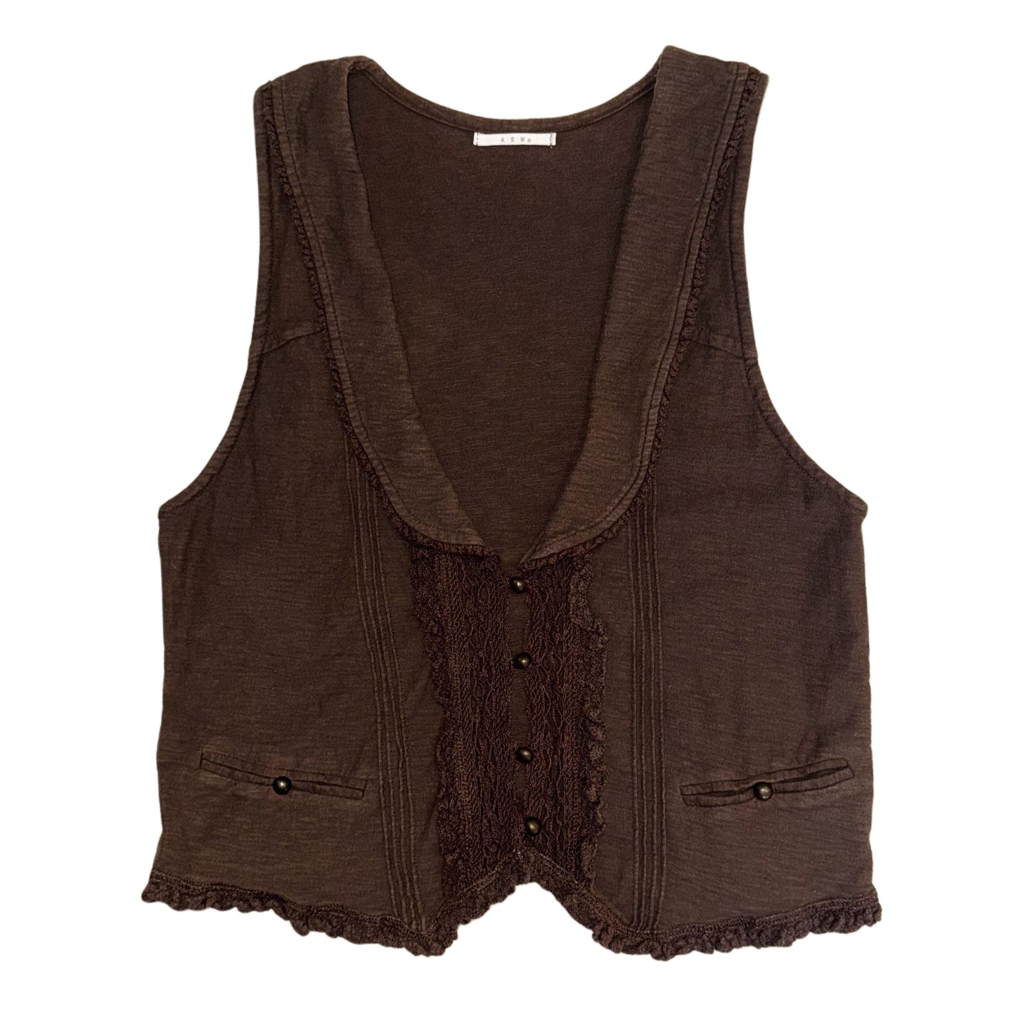 Brown lace vest