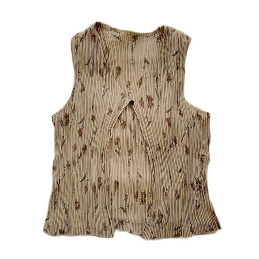 Brown pleated vest