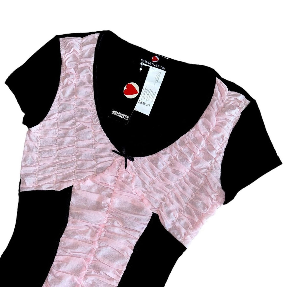 Morgan De Toi baby pink x black top(Brand new with tag)