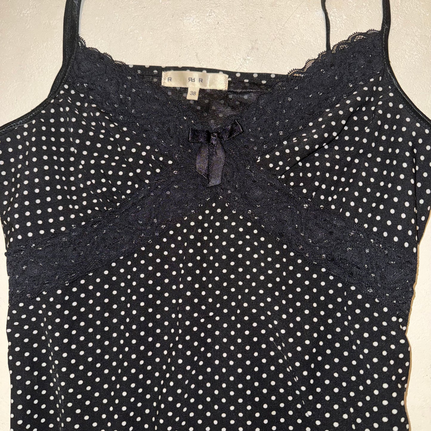 Black Polka dot lace cami