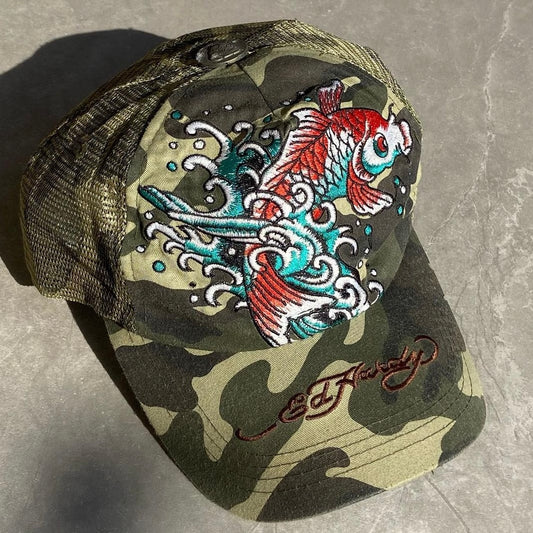 Ed Hardy embroidered camo cap