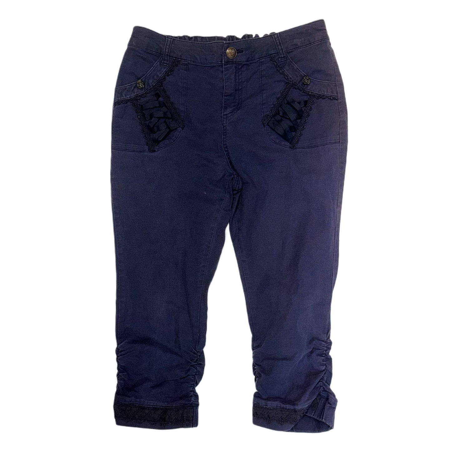 Axes navy lace capris