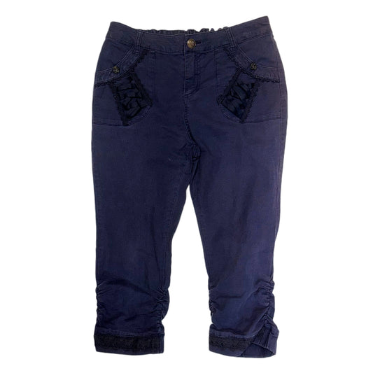 Axes navy lace capris