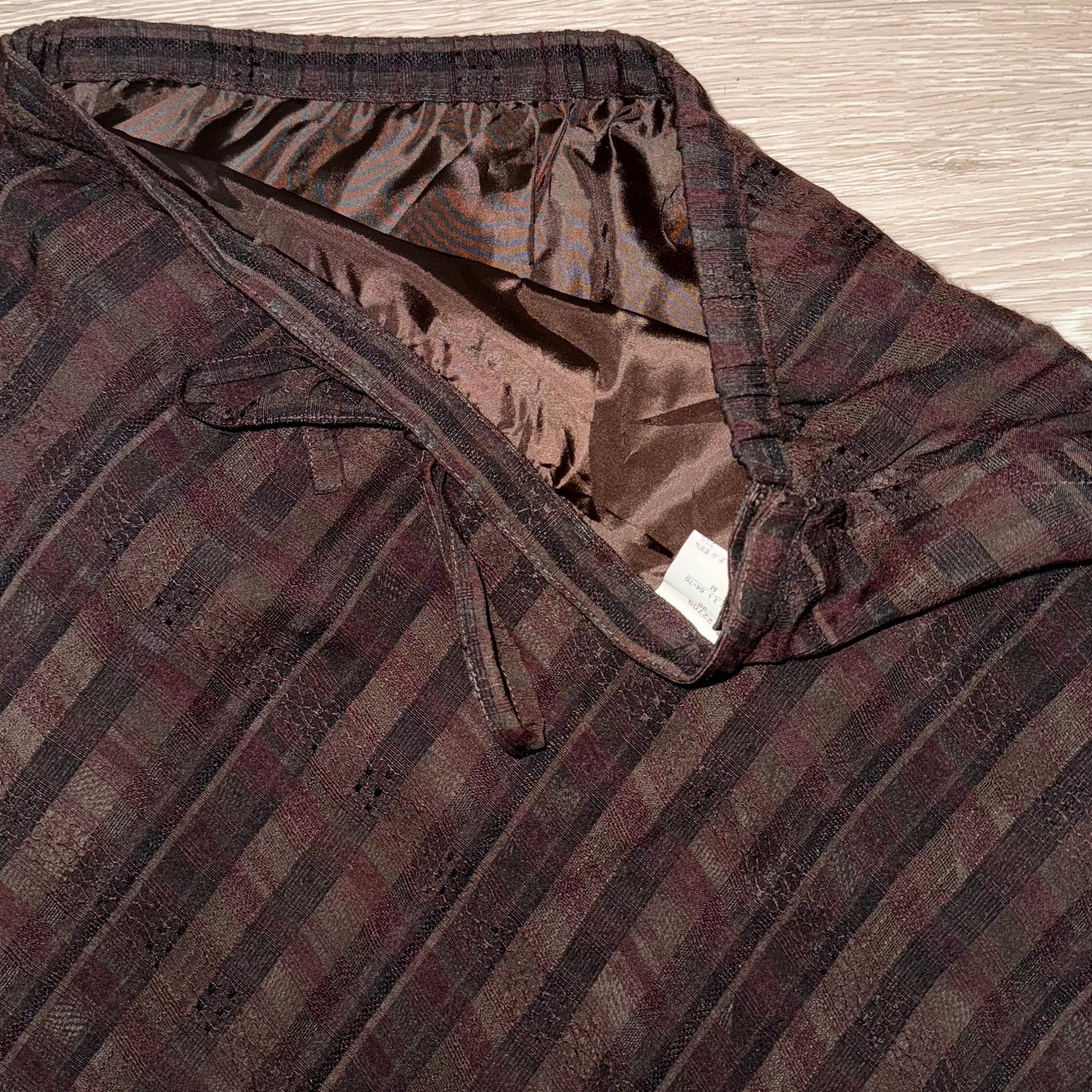 Brown check skirt