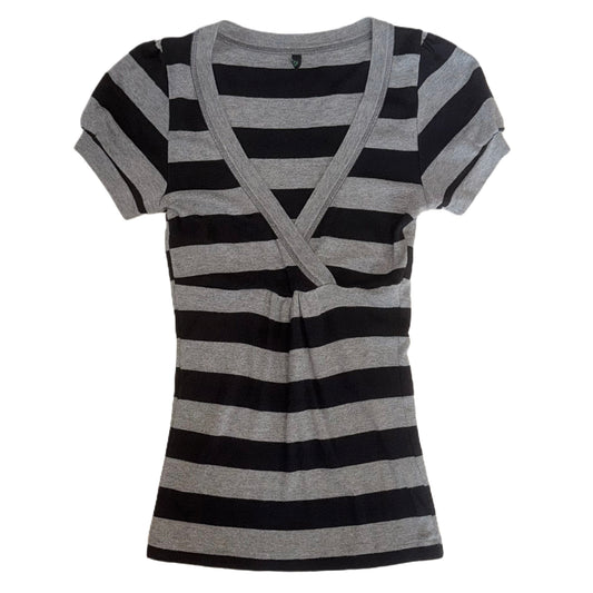 V-neck striped top