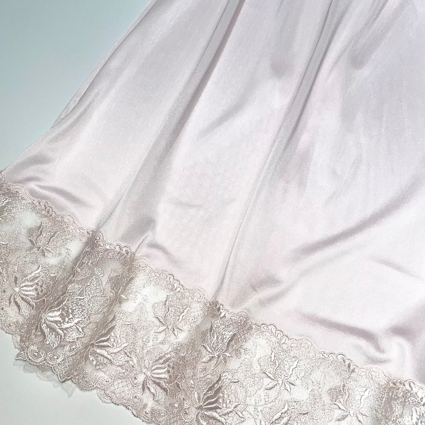 Soft pink lace silk skirt