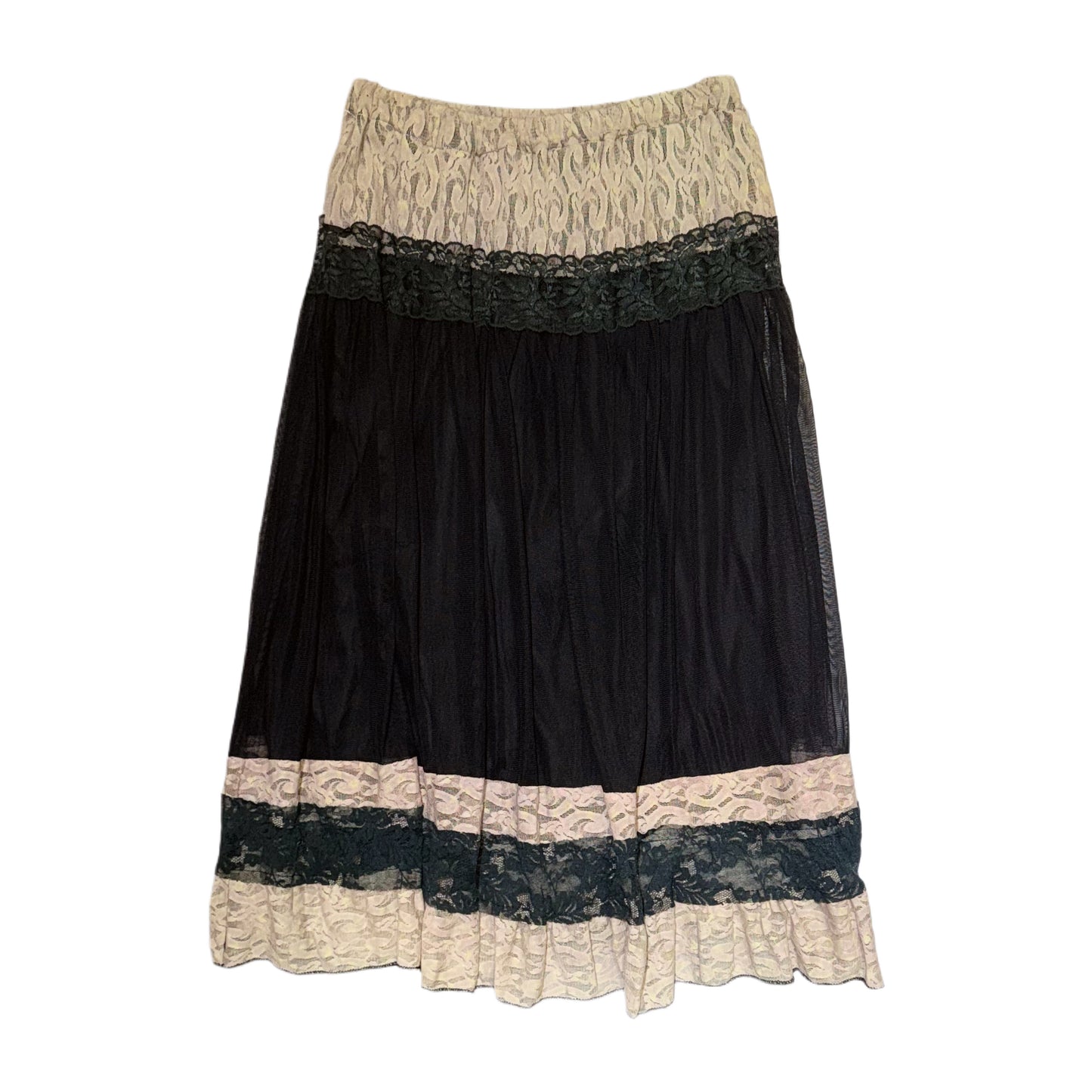 Black lace mesh skirt