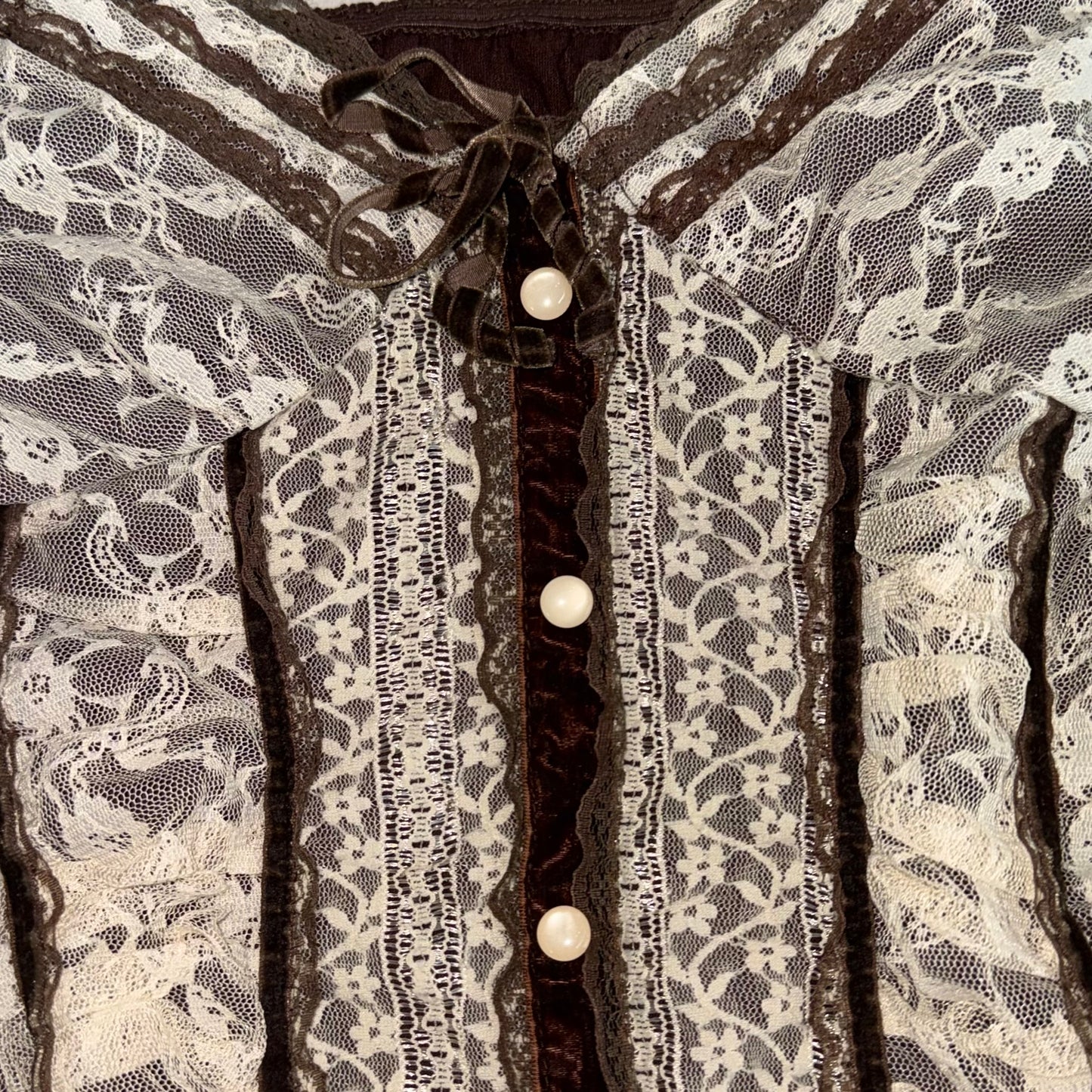 Brown lace cami