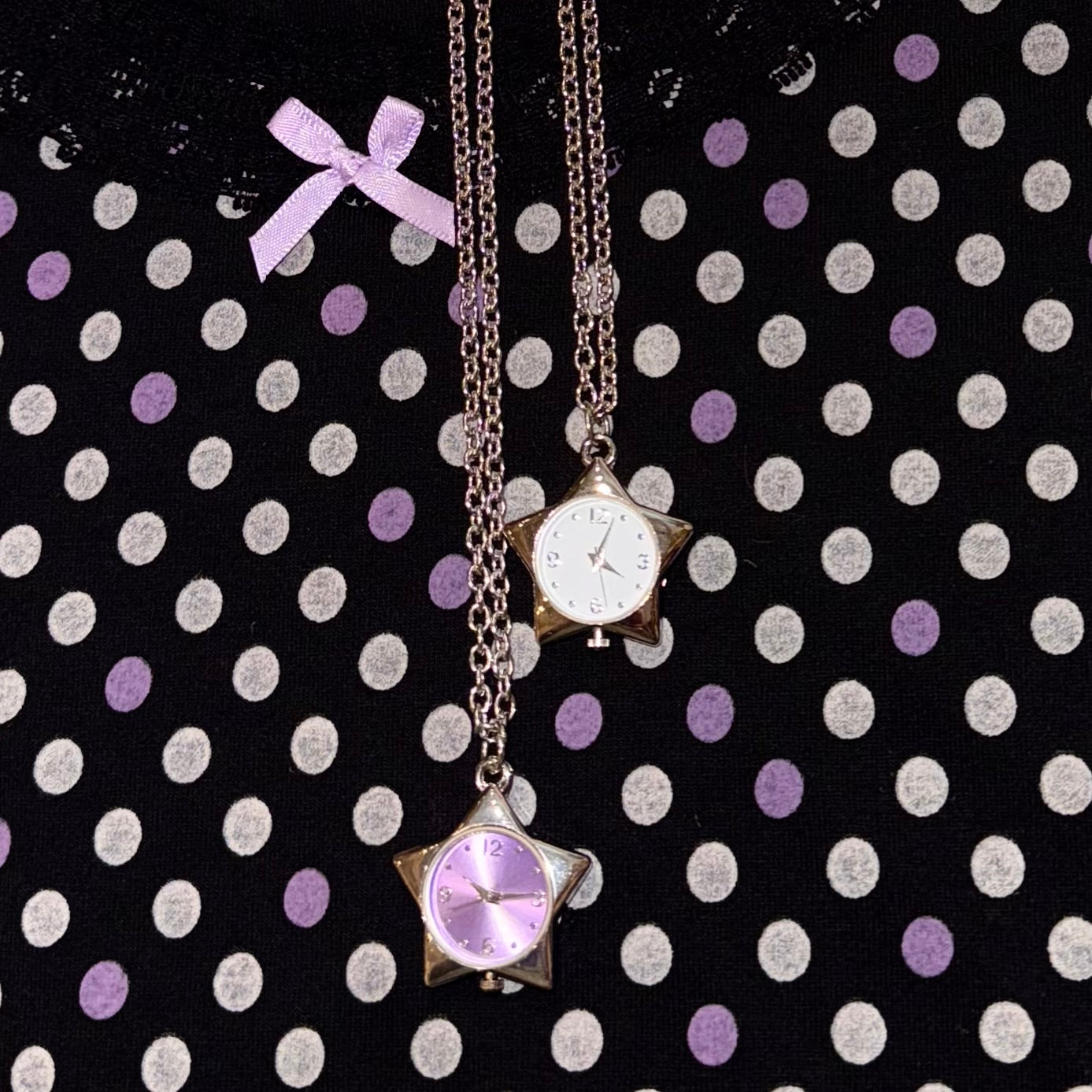 Star watch long necklace