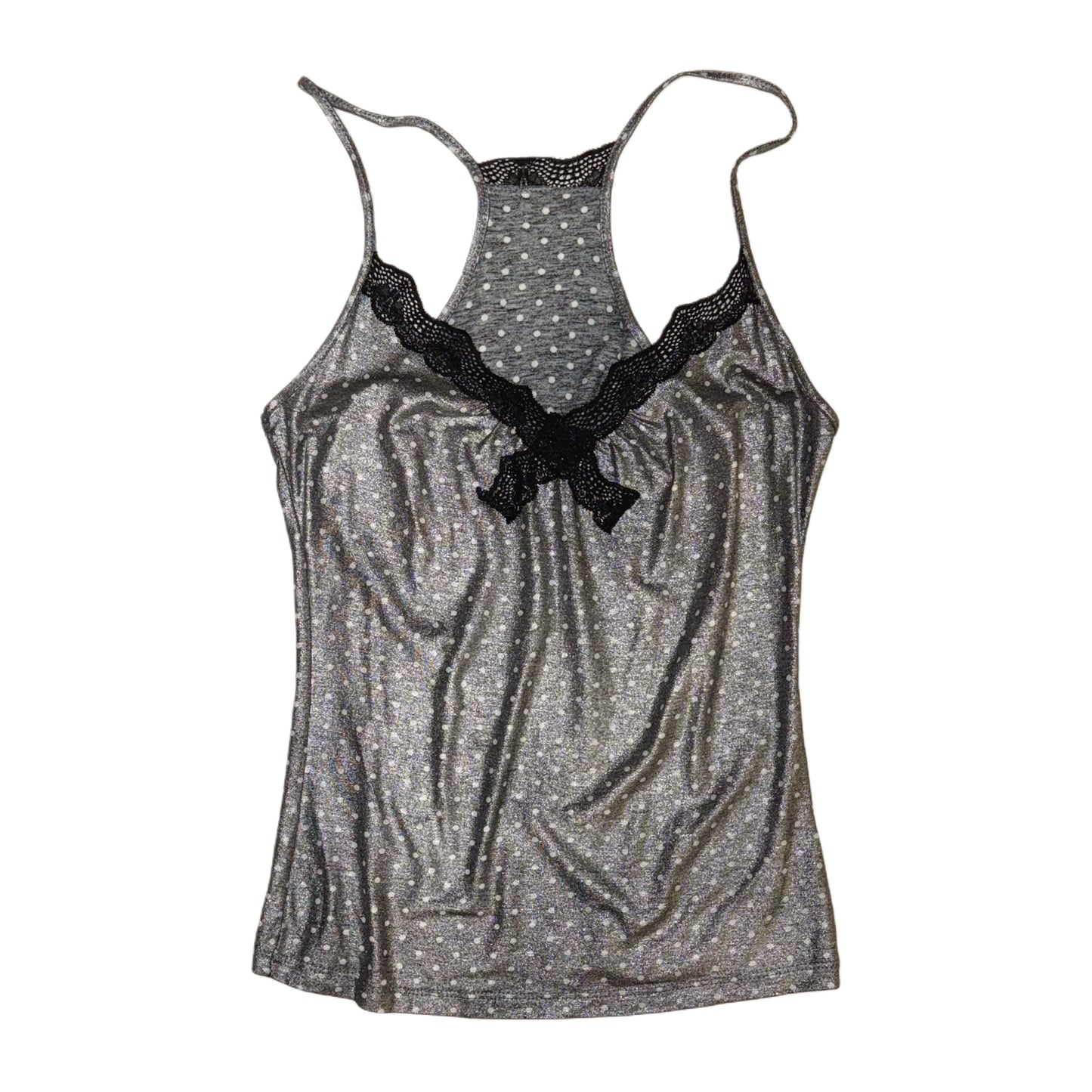 Grey polka dot tank