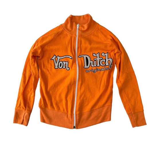 00s Von Dutch orange zip jacket