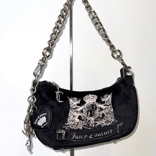Juicy Couture chain shoulder bag with heart and rabbit keychain