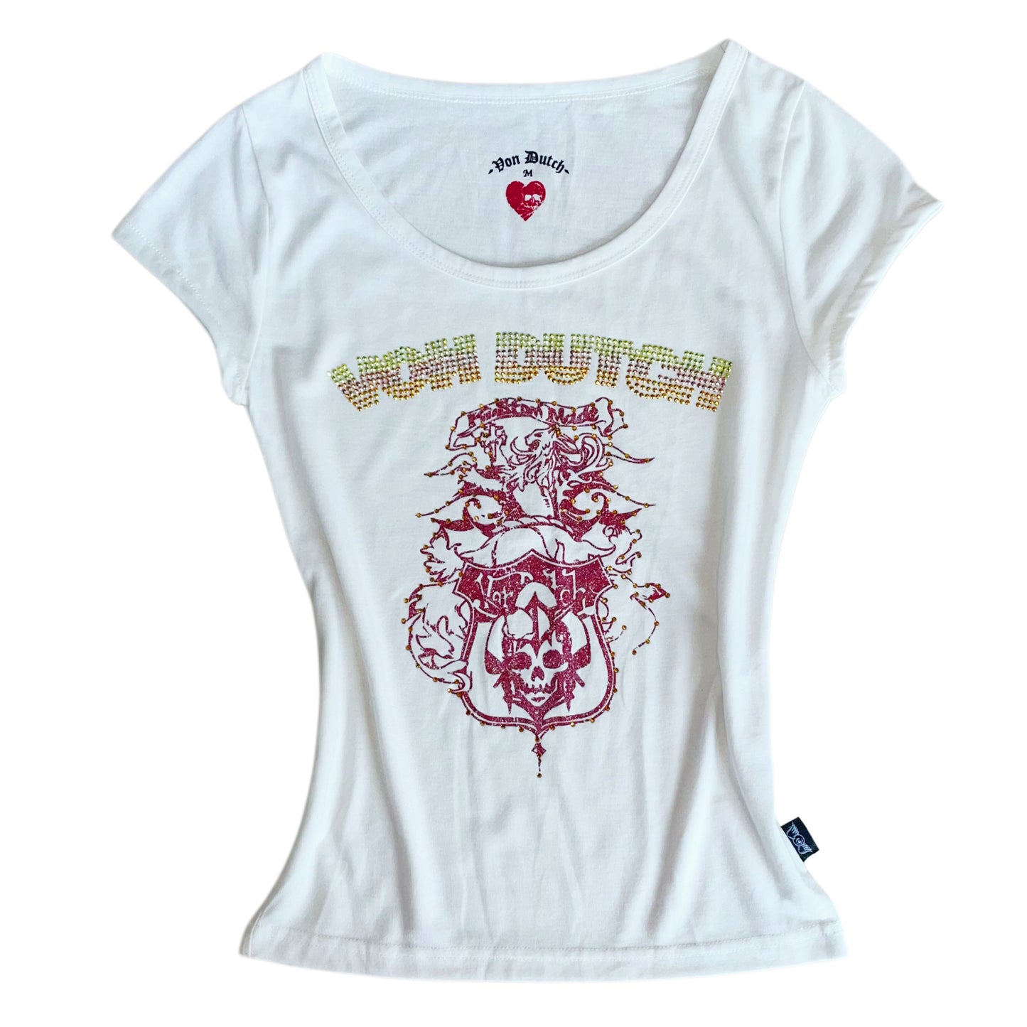 Von Dutch rhinestones white tee