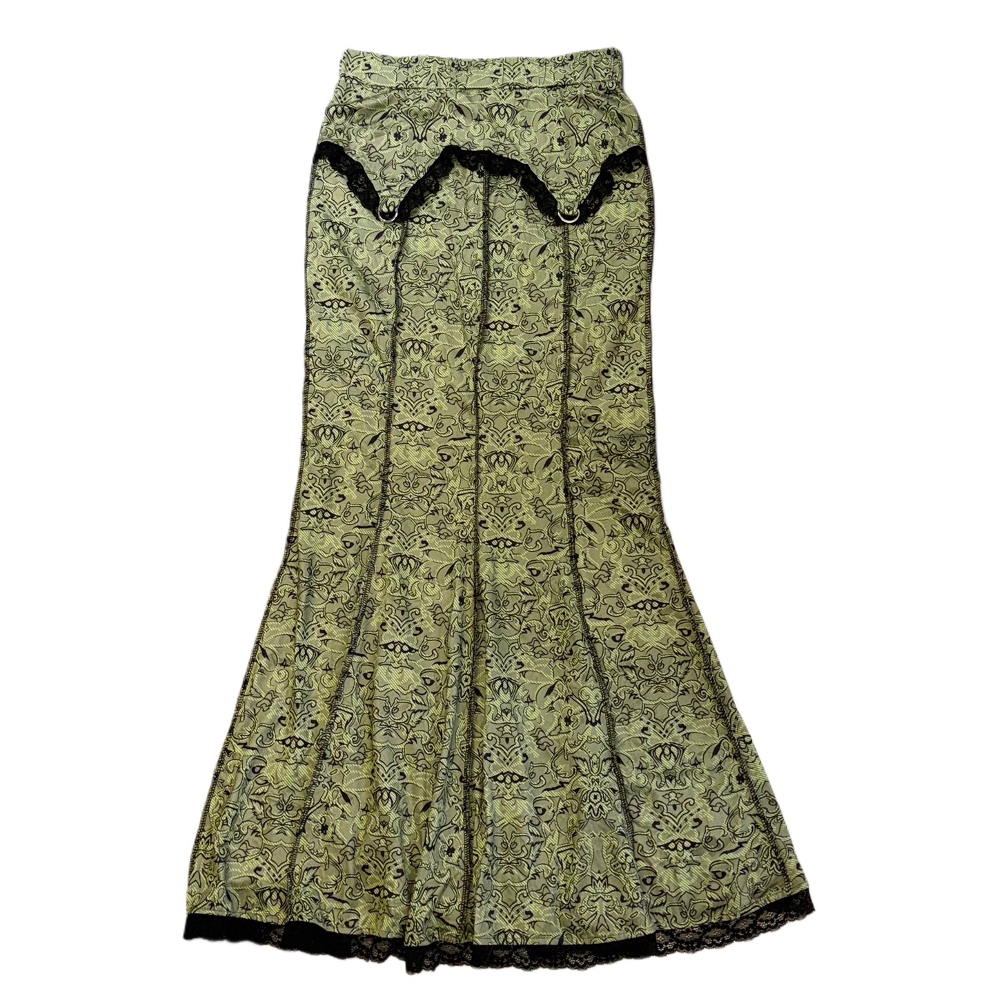 Green lace long dress