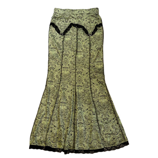 Green lace long dress