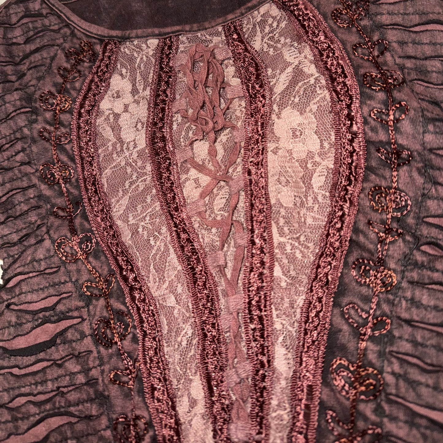 Purple tie dye lace tank