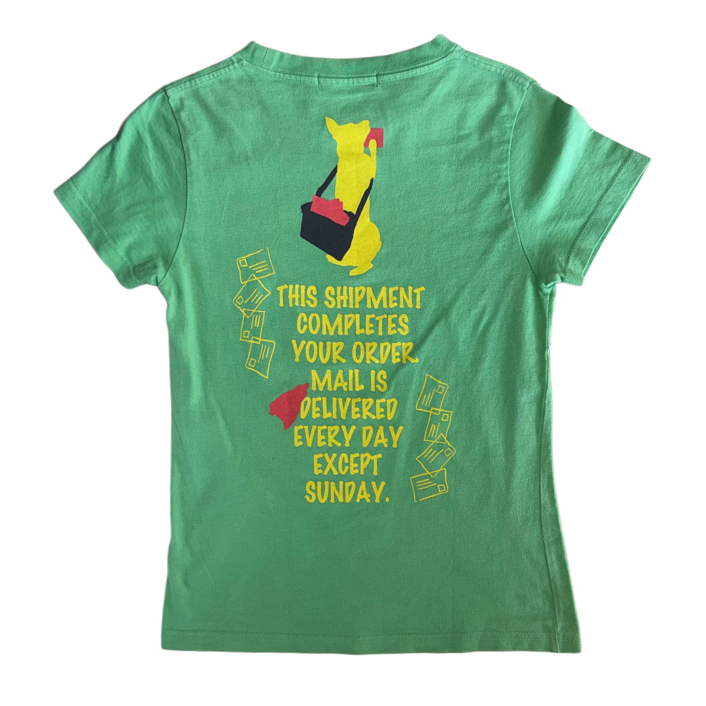 “Special Delivery” puppy green top