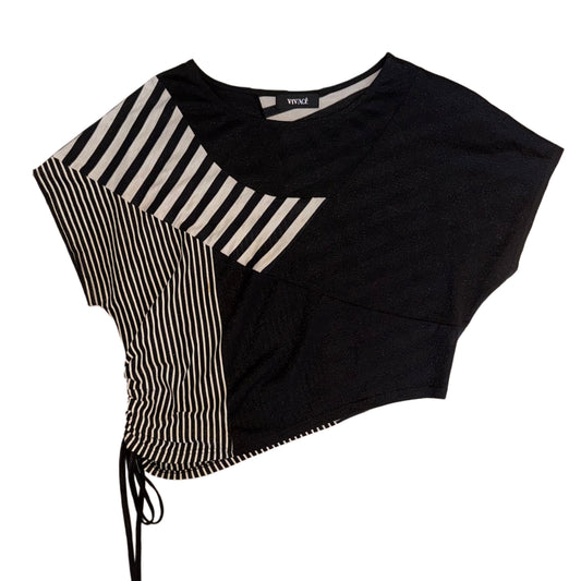 Black white stripes oversized top