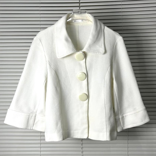 Ivory button cropped outer