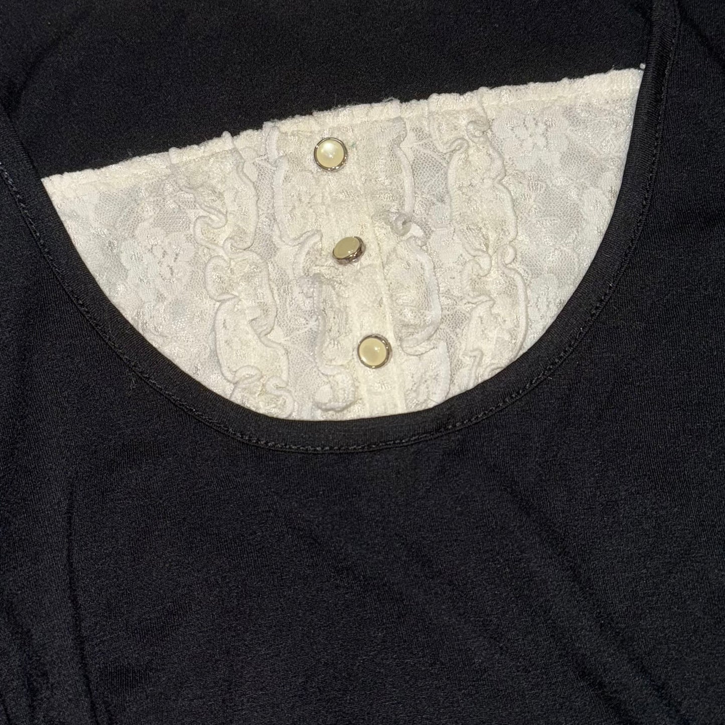 Black lace layered top