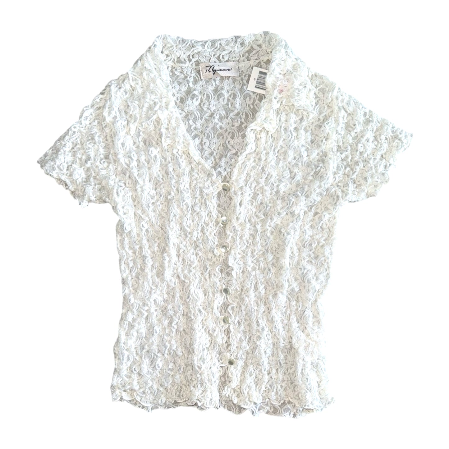 white lace shirt