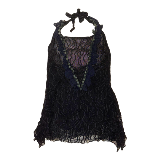 Black lace halter top
