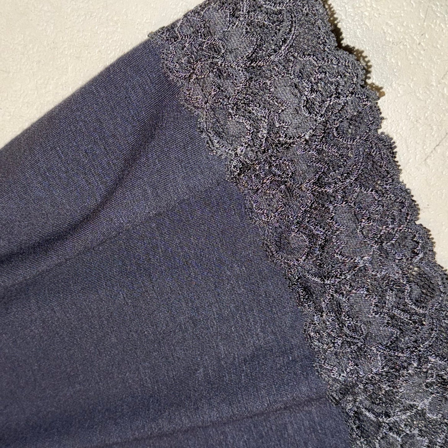 Dark purple floral lace trim tank